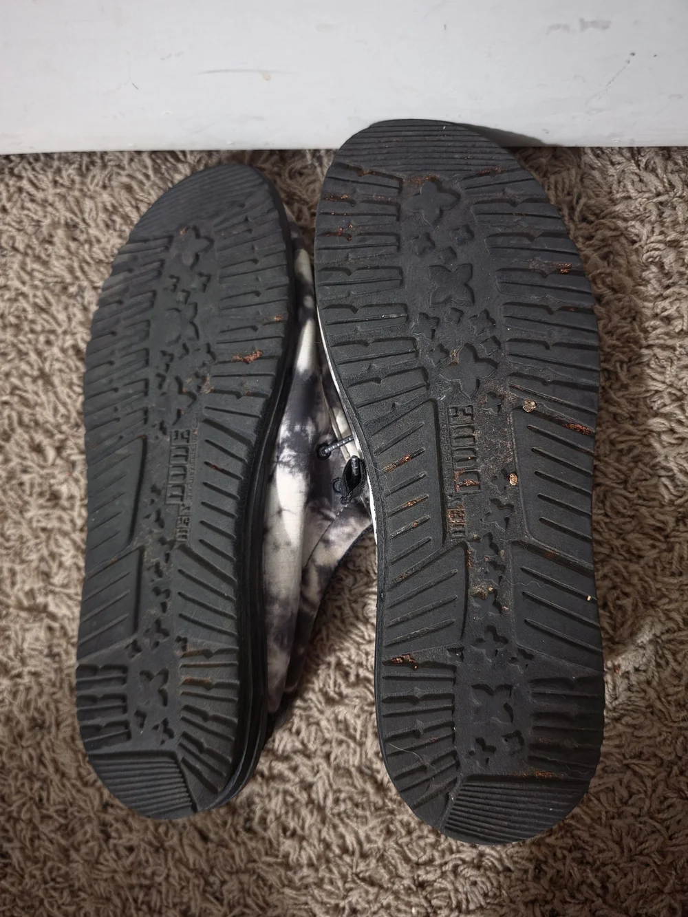 Hey Dude Mens Tie-Dye Slip-Ons in Black and White